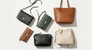 Illustration of vegan leather handbags for women's fashion and accessories
