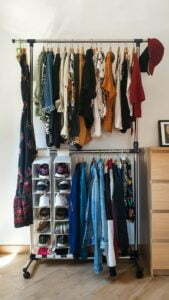 a closet full of clothes