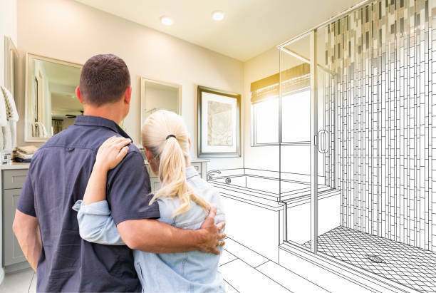 Couple Facing Bathroom