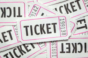 Multiple white color tickets