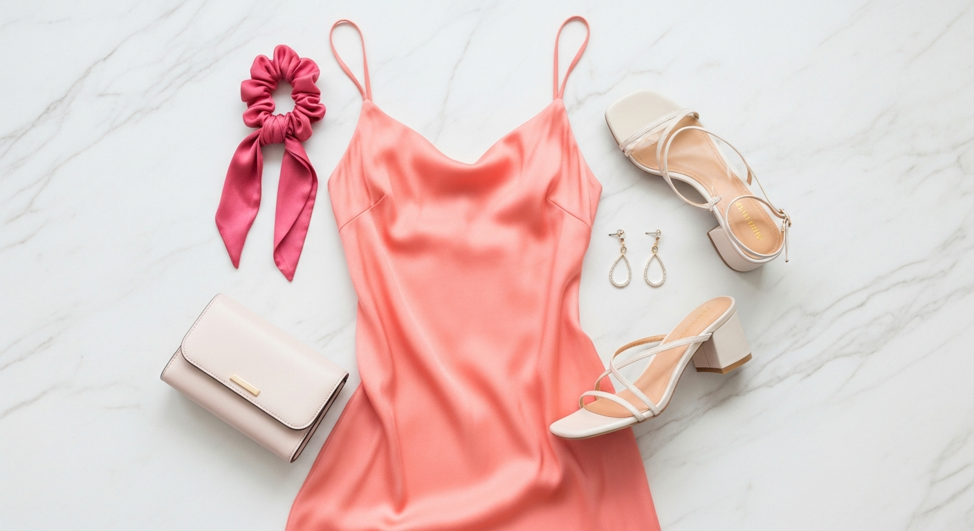 Elegant woman in a flowy maxi dress at an evening event, accessorized with delicate jewelry and a clutch, showcasing sophisticated summer occasion wear.