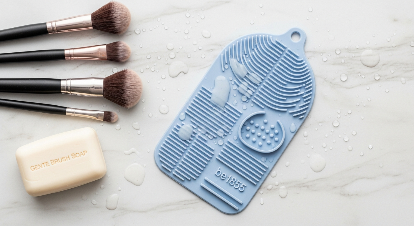 Variety of face makeup brushes for foundation, powder, and blush application.